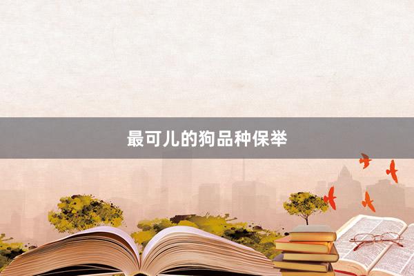 最可儿的狗品种保举
